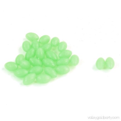 Unique Bargains 5mm x 7mm Green Soft Plastic Oval Shaped Luminous Beads Fishing Lures 29 Pcs